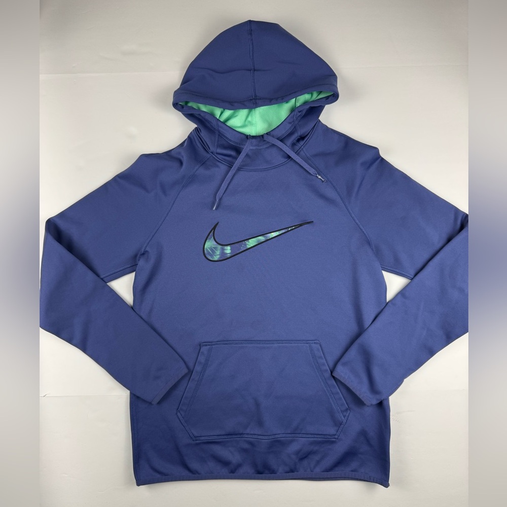 Nike Dri-FIT Blue Hoodie with Mint Trim